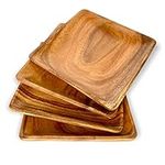 WRIGHTMART Wooden Plates, Handmade 