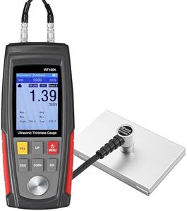 CAMWAY Digital Ultrasonic Thickness Gauge Meter with Calibration High Resolution Data Storage Backlight LCD,Thickness Meter Steel Metal Thickness Tester for Steel Aluminum Metal Copper Plate