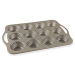 Nordic Ware Treat Nonstick 12 Cavity Muffin Pan, Silver