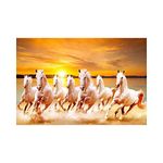 Dharvika Innovations Seven Horses Vastu Poster Big Size | Seven Horses Vastu Painting | Vastu Seven Running Horses Sparkle Coated Self Adhesive 3096 (24x36 Inch)