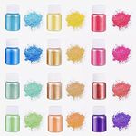 KEDIA Imported Mica Powder Shimmering, set of 12 Color shades (5 Grams Each) | Used for Making Cosmetic | Candle Making | Soap Making, Nail Art | Resin Jewelry; Epoxy, Resin, Plastidip