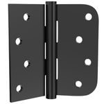 3-Pack Door Hinges, Stainless Steel Ball Bearing Door Hinges, Heavy Duty Door Hinges, 4" X 4" with 5/8" Radius Corner, (Matte Black)