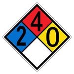 ComplianceSigns.com NFPA 704 2-4-0-0 Sign, 15 inch Aluminum for Hazmat