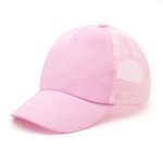 WATAME Summer Toddler Baseball Cap Adjustable Kids Trucker Hat Mesh Baseball Caps for Baby Boys Girls Sun Hat (CA/US, Age, 1 Year, 3 Years, Pink)