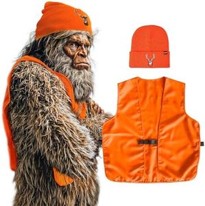 Klarny Outdoors Blaze Orange Hunting Hat and Vest, Premium High Performance Blaze Orange Deer Beanie and Hunting Vest