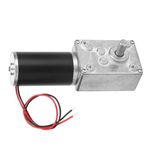 Worm Gear Motor, High Torsion Micro Speed Reduce Turbine Electric Gearbox Motor Reversible 8mm Shaft 12V for Rotating Table Door Lock Curtain Machine (12V,50RPM)