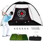 Golf Set Net,Golf Nets for Backyard Driving,Heavy Duty Golf Net for Indoor Use,Dome Practice Net Golf,Driving Rang Backyard Golf Quick Setup with Target Cloth and Carry Bag 12x7x6.6ft Classic