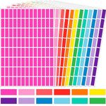 2496 Pack Rectangular Coloured Stickers Labels,12 Colors Rainbow Sticky Label,25mm x 10mm Color Coding Labels Assorted Stickers