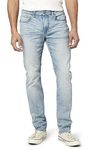 Buffalo David Bitton Men's Slim Ash Jeans, Crinkled Mid Blue, 34W x 32L