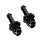 AC PERFORMANCE Black Aluminum -6AN Male Flare to 5/16" Push on Hose Barb Adapter Fitting, Pack of 2