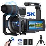 FIREFOTO 5K Video Camera 56MP Camcorder16x Vlogging Camera WiFi 3” 270° Rotation Touchscreen Recorders for YouTube with Remote Control, Microphone, Lens Hood, 2 Batteries，64G SD Card