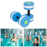 ZZM Foam Dumbbells, Water Aerobics Dumbbell Sports Aquatic Exercise Dumbbells Water Barbells Hand Bars Swimming Training Fitness Equipment 2PCS