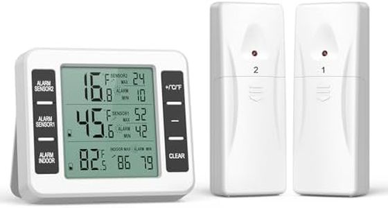 Refrigerator Thermometer, Wireless Indoor Outdoor Digital Freezer Thermometer, Sensor Temperature Monitor with Audible Alarm Temperature Gauge (Specification 1)