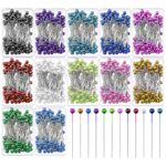 Glarks 1200Pcs 1.5 inch Sewing Pins, Straight Pins with Colored Heads 12 Colors Pearlized Ball Head Quilting Pins for Dressmaker, Jewelry DIY Decoration