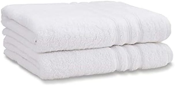 Catherine Lansfield Zero Twist Cotton 90x140cm Bath Sheet Pair White