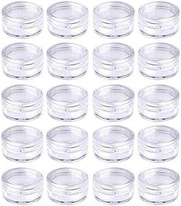 Medsuo 20 Pieces Small Clear Round Travel Sample Jar Pots for Women Creams Make-up Sample Containers - 5ml