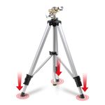 YAMATIC Impact Sprinkler on Adjustable Tripod Base, 360 Degree Large Area, Heavy Duty Adjustable Pulsator Sprinkler for Lawn, Yard and Grass Irrigation, Spray up to 20-90ft(Brass Head)