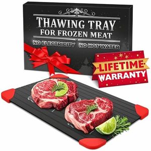 M.S. Large Size Aluminum Defrosting Tray for Frozen Meat with Super-Fast Defrost, thawing Plate for Chicken and Fish That thaws The Frozen Food and Meat in Minutes,Black
