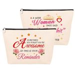 DKINY Thank You Teacher Gifts for Women, 2 Pack Teacher Survival Kit Bags, Teacher Makeup Cosmetic Bags, Pre School Nursery Teacher Appreciation Gifts from Students