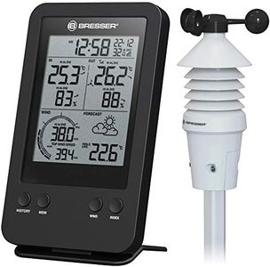Bresser Wireless Weather Station with Outdoor Sensor 3-in-1 Professional Wind Gauge with Display for Wind Speed, Temperature and Humidity