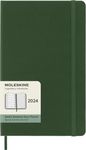 Moleskine Weekly Agenda With Space For Notes 12 Months 2024, Agenda 2024, Size Large 13x21, Hard Cover And Elastic Closure, Colour Myrtle Green