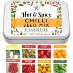 Gardening Gifts Heirloom Chilli Pepper Seed Kit: 8 Hot & Spicy Chilli Seed Varieties Included in This Grow Your Own Chilli Seed Tin, Great Gift for Adults and Kids