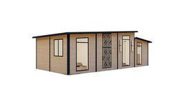 Generic 32m2 Modular Wooden House Tiny Home Prefabric Home for Live in for Adults, light oak