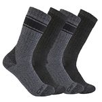 Carhartt Men's Heavyweight Crew Sock 4 Pack, Assorted 1 Black, Large (Pack of 4)