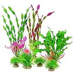 Aquarium Decorations 7 Pack Lifelike Plastic Decor Fish Tank Plants,Used for Household and Office Aquarium Simulation Plastic Hydroponic Plants