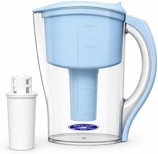 Crystal Quest Water Filter Pitcher - 12-Cup Capacity, 6-Stage Filtration, Includes 1 Long-Life Filter, Reduces Lead, PFAS, Fluoride, BPA Free, Meets NSF Standard 42 - Filter Upto 2000 Gallons