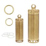 HRX Package Waterproof Brass Pill Case Bottle Keychain, Single Chamber Pill Fob Holder for Purse Pocket Men Gift Outdoor EDC Tool Kit