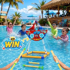 DX DA XIN Pool Toys Games for Kids Party Set, 2-Player Water Gun Target Game with 2 Squirt Guns, Floating Shooting Toy for Summer Pool Beach Backyard, Birthday Gifts for Boys Girls Ages 3+