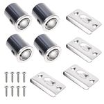 Eco-Fused Adjustable Door Ball Catch - Brushed Nickel Ball Bearing Hardware with Spring - Compatible with Most Doors - Closets, Kitchen, French Door, Cabinets