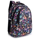 Half Moon Spring 35L School Bags For Boys/School Bag For Girls | Backpack For Men Or Backpack For Women | Water Resistant | 5 Zips Stylish And Trendy College Bag For Men & Women (Black)