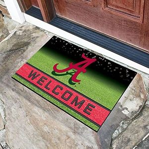 FANMATS 19975 Alabama Crimson Tide Crumb Rubber Outdoor Door Mat - 18in. x 30in., Team Color