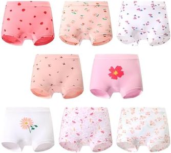 Kids Boys' Underwear-Child 4t Cotton Boxer Briefs 8 Packs For 4-14Y (US, Digital, 4, Regular, Flower And Strawberry)