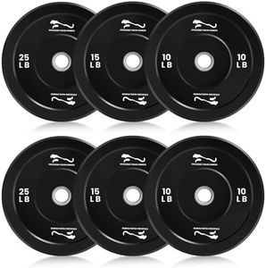 Garveelife 100LB Weight Plates Set of 2, 2-Inch Universal Fit, Bumper Plates with Steel Insert for Strength Training, Rubber Weight Plates for Barbell Home Gym (10lb*2, 15lb*2, 25lb*2)