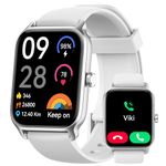 Smart Watch for Men Women, Answer/Make Calls, Alexa Built-in, [1.8"HD Screen] Smart Watches for iPhone/Samsung/Android, Fitness Watch with Heart Rate Sleep SpO2 Monitor,IP68,100+ Sports-White