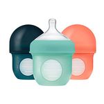 Boon B11343 Reusable Silicone Pouch Bottles NURSH Bottles-4oz-Mint (3pk), 3 Count (Pack of 1), Mint