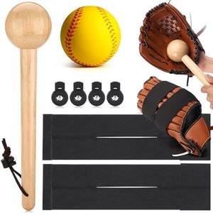 TOBWOLF 10PCS Baseball Glove Break in Kit for Adult Youth Catchers, Baseball Glove Mallet Baseball Mitts Shaper Wooden Baseball Hammer, Softball Glove Wrap Band, Plastic Practice Ball & Glove Locks