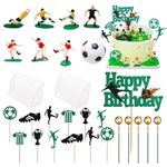 28pcs Football Cake Toppers for Men, Birthday Football Cake Decorations Soccer Birthday Cake Topper Sports Theme Cake Toppers Personalised Kids Cupcake Topper Cake Plugin Boys Party Supplies