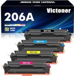 206A Toner Cartridges 4 Pack Compatible Replacement for HP 206A 206X W2110A W2110X Color LaserJet Pro MFP M283fdw M255dw M283cdw M283 M255 M282 Laser Printer High Yield Ink (Black Cyan Yellow Magenta)