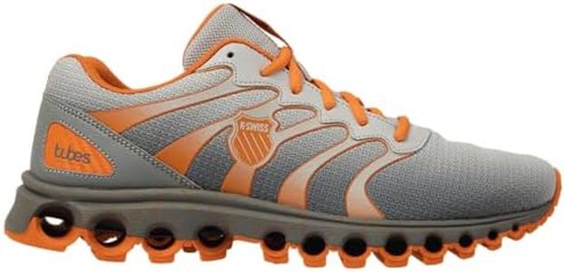 K-Swiss Men's Tubes 200 Training Shoe, Oyster Mushroom/Ultimate Gray/Persimmon Orange, 14 XW