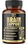 9in1 Brain Support Supplement 5750 Mg - Blended with Ashwagandha, Panax Ginseng, Gotu Kola, Ginkgo Biloba, Black Pepper & More - Accuracy, Focus, Memory & Energy Booster - 150 Capsules for 5 Months