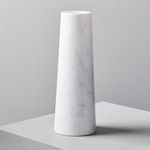 RM Stylish Home Decor Gorgeous Flower Vase | Marble Cylinder Vases | Decorative Vases for Table Top | Natural Floral Vase | Finely Polished Stone White Vase | 25cm | Pack of 1 Peice | White