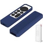 2021 RubRab Protective Case for Siri Remote Control Anti-Slip Durable Silicone Shockproof Rubber Cover for Apple 4K HD TV Siri Remote (2nd Generation Applicable) Classic Design (Blue)