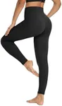 YOLIX Workout Leggings for Women - High Waisted Yoga Pants Tummy Control Compression for Running Black