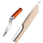 WINIAER Coconut Opener Tool Set, Coconut Opener Tool Stainless Steel Coconut Knife with Wooden Handle, Stainless Steel Coconut Opener