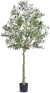 VEVOR Artificial Olive Tree, 6FT/181cm Tall, Secure PE Material & Anti-Tip Tilt Protection Low-Maintenance Plant, Lifelike Green Fake Potted Tree for Home Office Warehouse Decor Indoor Outdoor