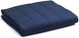 YnM Weighted Blanket — Heavy 100% Oeko-Tex Certified Cotton Material with Premium Glass Beads (Navy, 48''x72'' 20lbs), Suit for One Person(~190lb) Use on Twin/Full Bed…